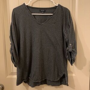 2pk Nautica V-Neck Blouses Grey & Black